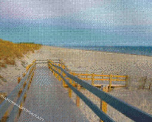 Boardwalk In Sandy Neck Beach Diamond Paintings