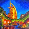 Burj Al Aarab Dubai At Night Diamond Paintings