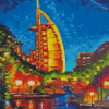 Burj Al Aarab Dubai At Night Diamond Paintings