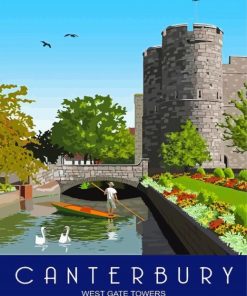 Canterbury West Gate Towers Poster Diamond Paintings