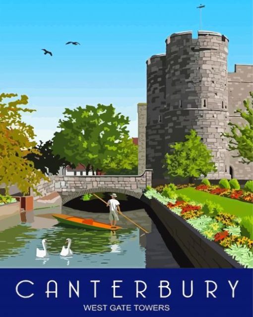 Canterbury West Gate Towers Poster Diamond Paintings