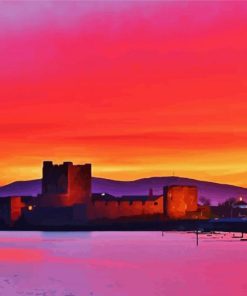 Carrickfergus Castle At Sunset Diamond Paintings