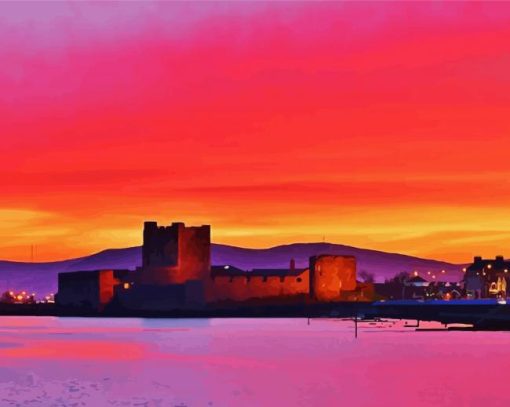 Carrickfergus Castle At Sunset Diamond Paintings