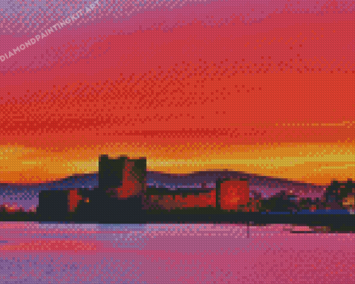 Carrickfergus Castle At Sunset Diamond Paintings