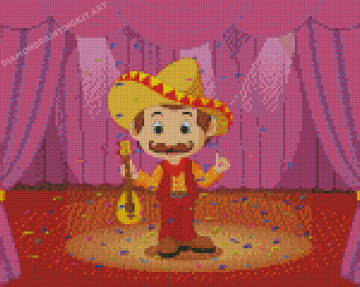 Cartoon Man In Sombrero Diamond Paintings