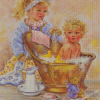 Children Bathing Time Diamond Paintings