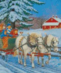 Christmas Sleigh Ride Diamond Paintings