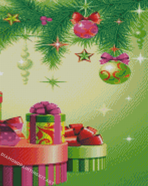 Christmas Baubles And Gifts Diamond Paintings