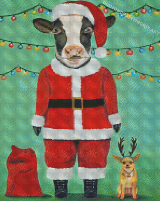 Christmas Cow Santa Diamond Paintings