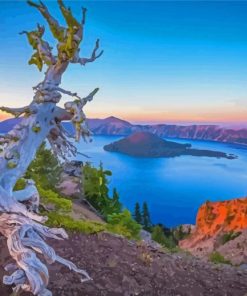 Crater Lake View Diamond Paintings