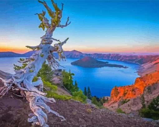 Crater Lake View Diamond Paintings