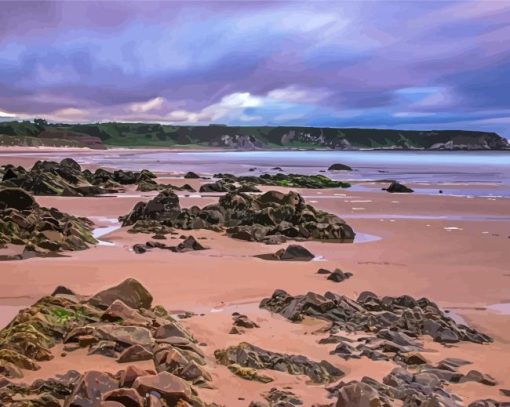 Cullen Beach Scotland Diamond Paintings