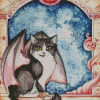 Cute Bat Cat Diamond Paintings