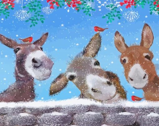 Donkey And Robins Diamond Paintings