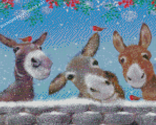 Donkey And Robins Diamond Paintings