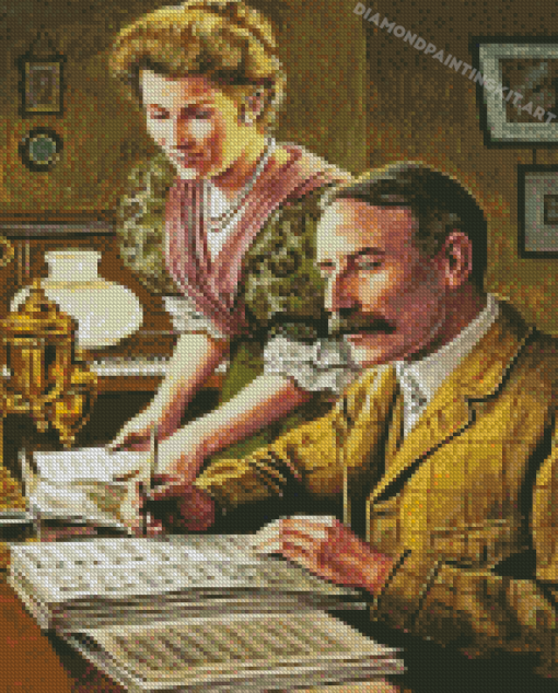 Edward Elgar And His Wife Diamond Paintings