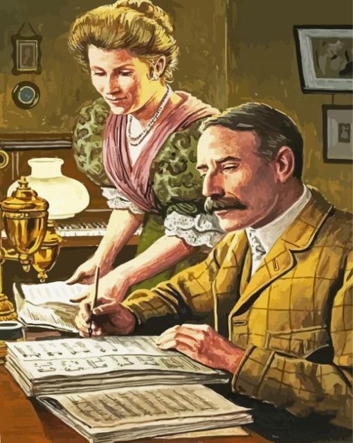 Edward Elgar And His Wife Diamond Paintings