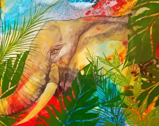 Elephant In The Jungle Art Diamond Paintings