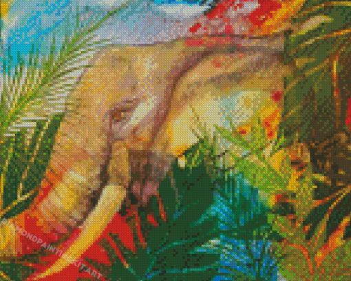 Elephant In The Jungle Art Diamond Paintings