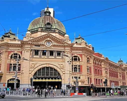 Flinders Street Railway Station Australia Diamond Paintings