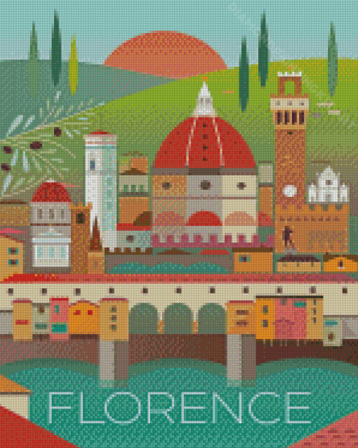 Florence Buildings Poster Diamond Paintings