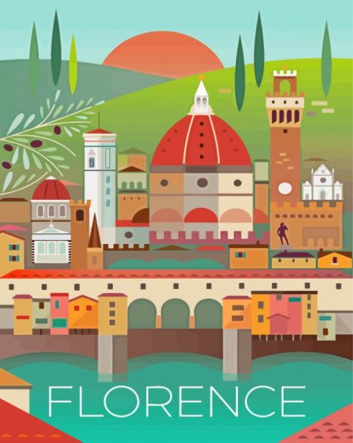 Florence Buildings Poster Diamond Paintings