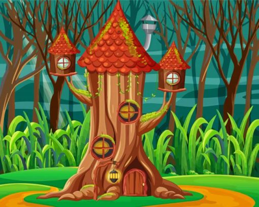 Forest Fantasy House Diamond Paintings