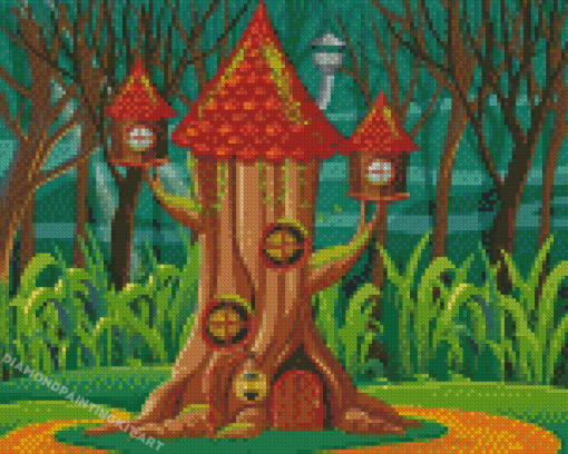 Forest Fantasy House Diamond Paintings