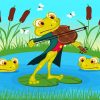 Frog Playing Violin Art Diamond Paintings