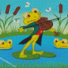 Frog Playing Violin Art Diamond Paintings