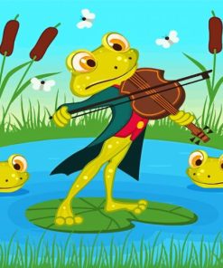 Frog Playing Violin Art Diamond Paintings