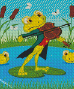 Frog Playing Violin Art Diamond Paintings