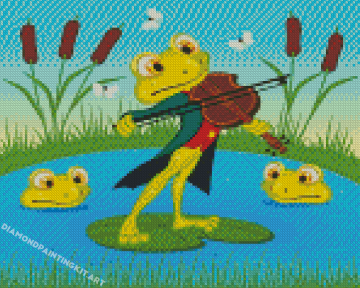 Frog Playing Violin Art Diamond Paintings