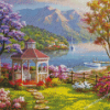 Gazebo By The Lake Diamond Paintings