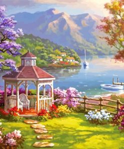 Gazebo By The Lake Diamond Paintings