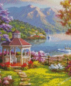 Gazebo By The Lake Diamond Paintings