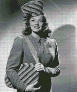 Gene Tierney In Black And White Diamond Paintings