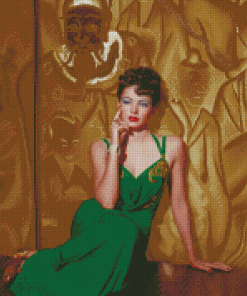 Gene Tierney In Green Dress Diamond Paintings