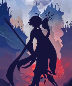 Genshin Impact Xiao Silhouette Diamond Paintings