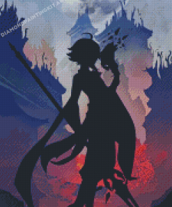 Genshin Impact Xiao Silhouette Diamond Paintings