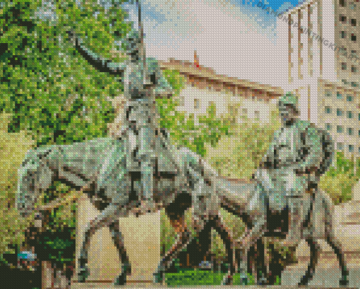 Spain Madrid Monument Don Quixote Diamond Paintings