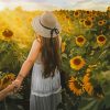 Girl In Sunflower Field Diamond Paintings