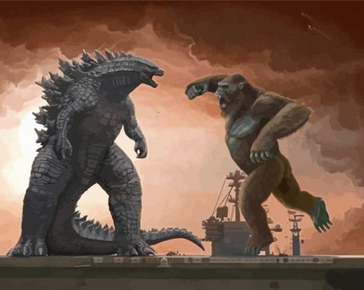 Godzilla VS Kong Fight Diamond Paintings