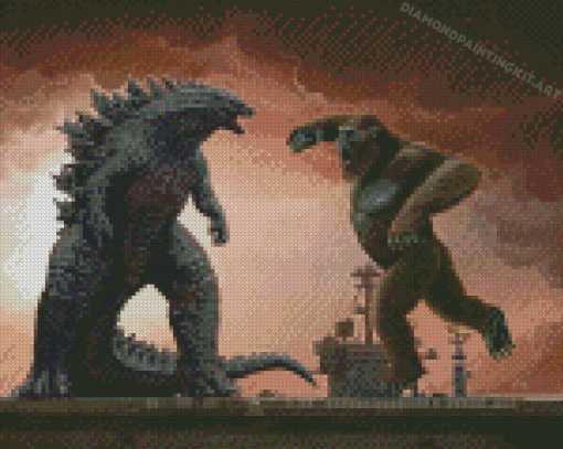 Godzilla VS Kong Fight Diamond Paintings