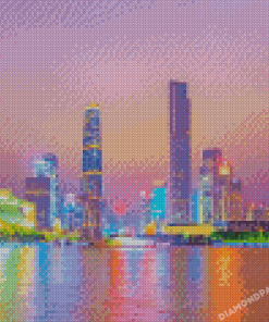 Guangzhou City Reflection Diamond Paintings