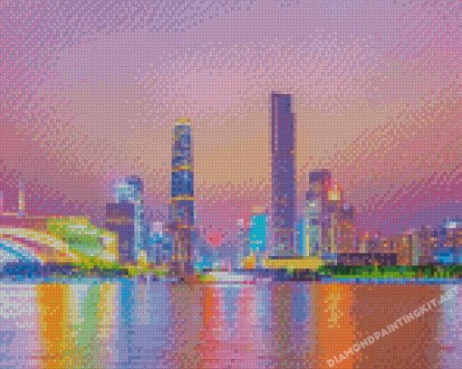 Guangzhou City Reflection Diamond Paintings