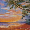 Hawaiian Beach And Canoe Diamond Paintings