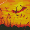 Herons Flying At Sunset Diamond Paintings