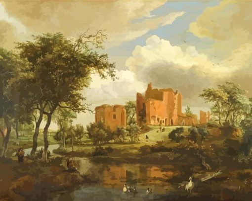 Hobbema The Ruins Of Brederode Castle Diamond Paintings