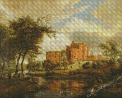 Hobbema The Ruins Of Brederode Castle Diamond Paintings